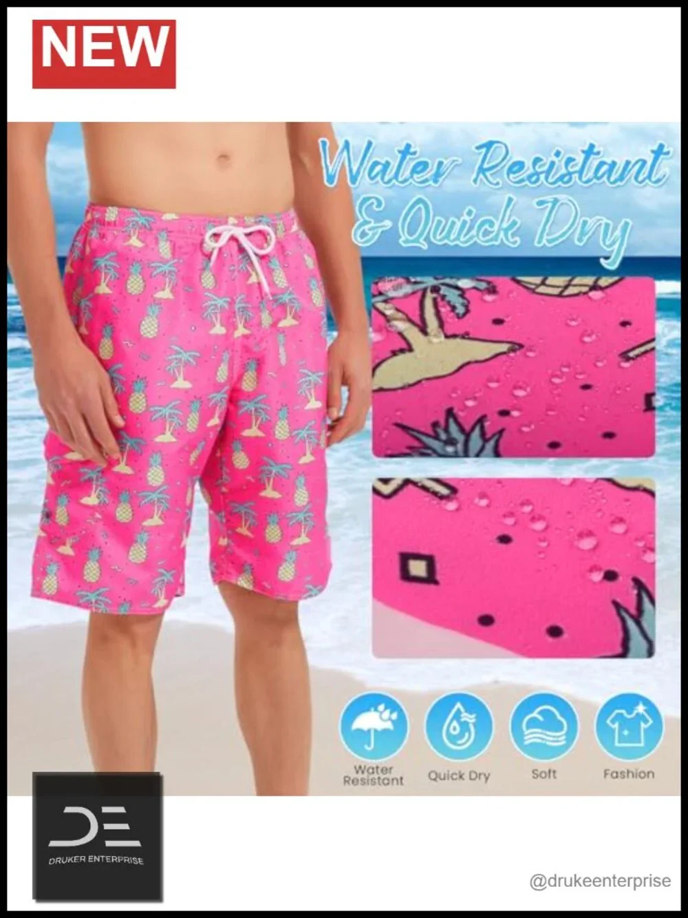 Men's Quick Dry Swim Trunks with Mesh Lining 10